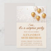 サプライズ88th誕生日招待状金ゴールド モダン 招待状 (正面/裏面)