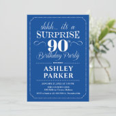 サプライズ90歳の誕生日パーティー - ネイビー ホワイト 招待状 (スタンド正面)