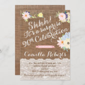 サプライズ90歳の誕生日招待状、サプライズパーティー 招待状 (正面/裏面)