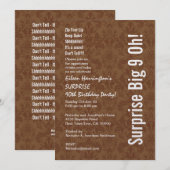 サプライズ90歳の誕生日 モダン ワイン＆ホワイト A01 招待状 (正面/裏面)