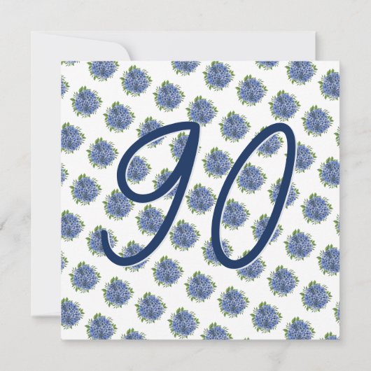 サプライズ90thバースデーパーティー青紫陽花 招待状 (裏面)