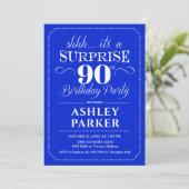 サプライズ90thバースデーパーティー – 王室のブルーホワイト 招待状 (スタンド正面)