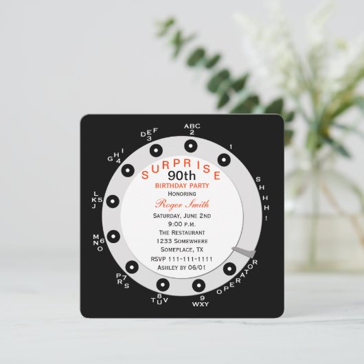 サプライズ90th誕生日パーティー招待ロータリー 招待状 (スタンド正面)