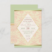 サプライズ90th誕生日パーティー | ダマスクダイヤモンドボウ 招待状 (正面/裏面)