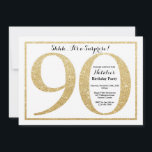 サプライズ90th誕生日招待状金ゴールドグリッター 招待状<br><div class="desc">サプライズ90th誕生日招待状。金ゴールドグリッター誕生日パーティー招待状白い背景。サプライズ誕生日。大人誕生日。男性または女性の日バッシュパーティー。さらにカスタマイクリックズを行う場合はカスタマイズ、「IT」ボタンをクリックし、このテンプレートを変更するために当社のデザインツールを使用する。</div>