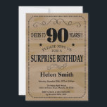 サプライズ90th誕生日素朴ウッド 招待状<br><div class="desc">サプライズ90th誕生日招待状。タイポグラフィ。応援90年。木目素朴背景大人誕生日。男性または女性誕生日。キッズボーイまたはガールレディ10代のティーンエイジ招待状。13日15日18日20日21日30日50日70日80日90日100日。任意の年齢さらにカスタマイクリックズを行う場合はカスタマイズ、「IT」ボタンをクリックし、このテンプレートを変更するために当社のデザインツールを使用する。</div>