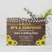 サプライズ・アニバーサリー・パーティー ラスティックゴールド ひまわり 招待状 (スタンド正面)