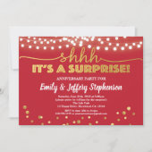 サプライズ・アニバーサリー・パーティー ルビーレッド＆ゴールド 招待状 (正面)