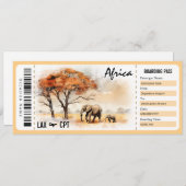 サプライズ・アフリカ航空券 ギフト券 招待状 (正面/裏面)