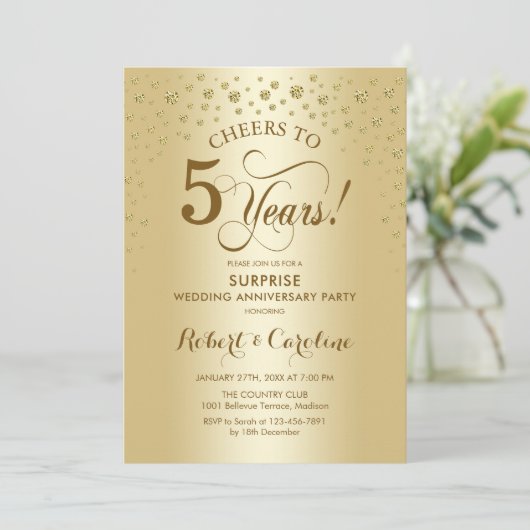 サプライズ・ゴールデン5周年記念パーティー 招待状 (スタンド正面)