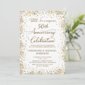 サプライズ ゴールド グリッター 50周年 結婚記念日 招待状 (スタンド正面)