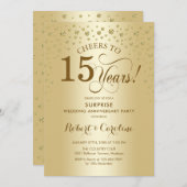 サプライズ ゴールド 15周年記念のお祝い 招待状 (正面/裏面)