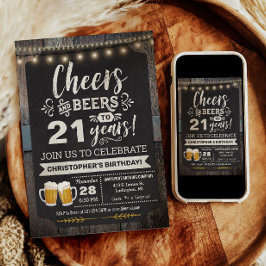 サプライズ＋チア＋ビール 21歳の誕生日パーティーの招待状 招待状
