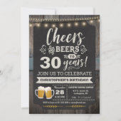 サプライズ＋チア＋ビール 30歳の誕生日パーティーの招待状 招待状 (正面)