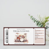 サプライズ ドラムレッスン ギフト証明書テンプレート 招待状 (スタンド正面)