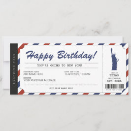 サプライズ ニューヨーク旅行 航空券 搭乗券 招待状