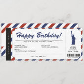 サプライズ ニューヨーク旅行 航空券 旅行チケット 招待状 (正面/裏面)