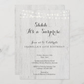 サプライズ·バースデー·パーティーの招待-ウッ素朴ド 招待状 (正面/裏面)