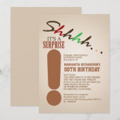 サプライズ バースデー パーティー タイポグラフィック インビテーションズ 招待状 (正面/裏面)