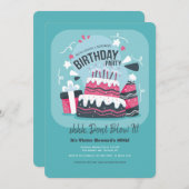 サプライズ·バースデー·パーティー 招待状 (正面/裏面)