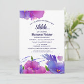 サプライズ·バースデー·パーティー。水彩フローラ招待状 招待状 (スタンド正面)