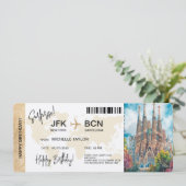 サプライズ バースデー 搭乗券 旅行チケット 招待状 (スタンド正面)