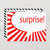サプライズ！パーティー：トーキングバブル インビテーションポストカード (正面/裏面)