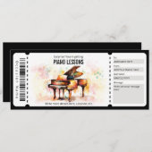 サプライズ ピアノレッスン ギフト券 招待状 (正面/裏面)