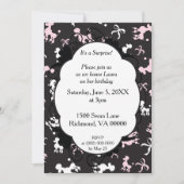 サプライズ プードル テーマの誕生日パーティ 招待状 (正面)