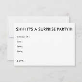 サプライズ。 招待状 (裏面)