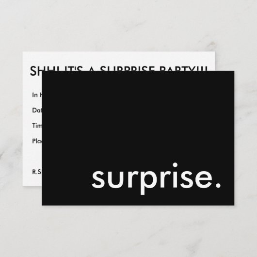 サプライズ。 招待状 (正面/裏面)