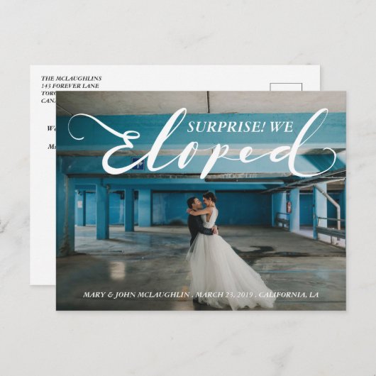 サプライズ！私たちは新婚の結婚発表を逃れた ポストカード (正面/裏面)