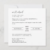 サプライズ!私たち、こっそり結婚しました! 結婚式場内のみんなを驚かせよう 招待状 (裏面)