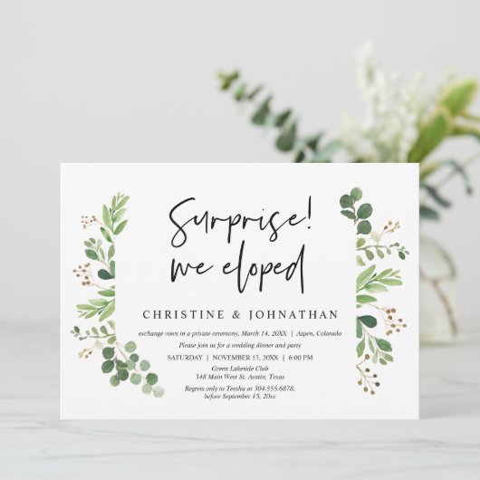 サプライズ！私たち、結婚式を挙げちゃいました！　結婚式　駆け落ち　パーティー 招待状 (スタンド正面)