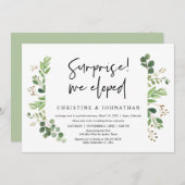 サプライズ！私たち、結婚式を挙げちゃいました！　結婚式　駆け落ち　パーティー 招待状 (正面/裏面)