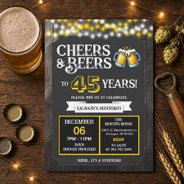 サプライズ！裏庭でビールと乾杯 45歳のお誕生日  招待状