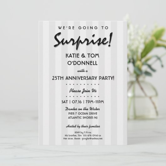 サプライズ！30thまたは任意の記念日パーティの招待状 招待状 (スタンド正面)