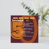 サプライズ！50歳の誕生日 バーガンディ ゴールド F001 招待状 (スタンド正面)