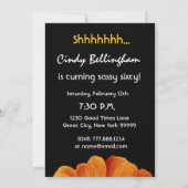 サプライズ 60歳の誕生日 テンプレート ゴールド オレンジ デイジー (裏面)