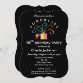 サプライズ！60thまたは任意の年齢シックな誕生日パーティー 招待状 (正面/裏面)