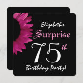 サプライズ 75歳の誕生日パーティー ヒマワリ A10C 招待状 (正面/裏面)