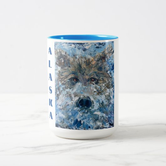 サプライズ!ALASKAN Bear in River Coffee Mug_ ツートーンマグカップ (中央)