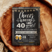 サプライズ Cheers and Beers 40歳の誕生日招待状 招待状