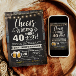 サプライズ Cheers and Beers 40歳の誕生日招待状 招待状