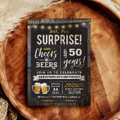 サプライズ Cheers and Beers 50歳の誕生日招待状 招待状