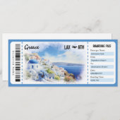 サプライズGreece搭乗券ギフト券 招待状 (正面/裏面)