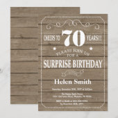 サプラ素朴イズ70番目の誕生日招待状 招待状 (正面/裏面)