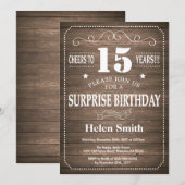 サプ素朴ライズ15th誕生日招待状 招待状 (正面/裏面)