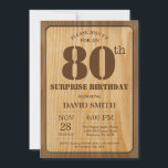 サプ素朴ライズ80th誕生日招待状ウッド 招待状<br><div class="desc">木目素朴の背景を持つ80番目の誕生日素朴招待状を驚かせます。ヴィンテージレトロ国。大人の誕生日。男女誕生日Kids BoyまたはGarl Lady 10代の Teenage Bday招待状。13日15日18日21日21日30日40日50日70日80日90日100日。年齢に関係なく。さらにカスタマイズするには、「クリック カスタマイズ   」ボタンをクリックし、デザインツールを使用してこのテンプレートを変更してください。</div>