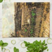 サベストインプロヴァンスモンマジュールbyビンセント・ヴァン・ゴッホ キッチンタオル (折り畳み)